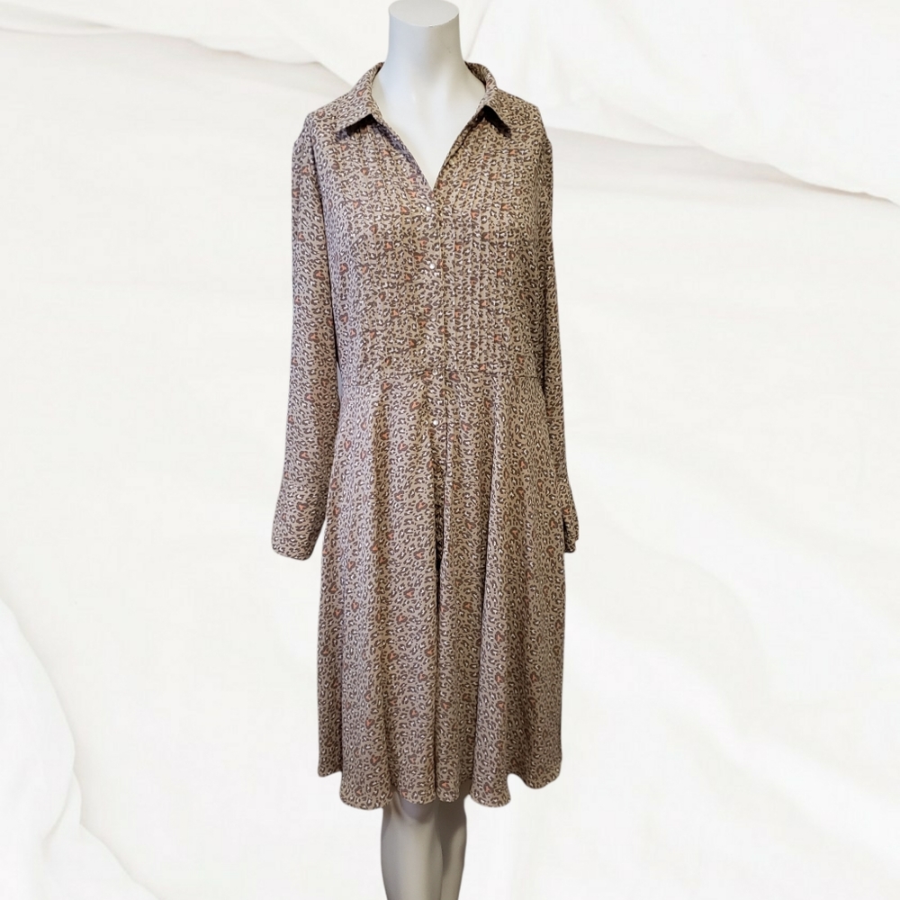 Nanette Nanette Lepore animal print long sleeve flowy midi dress size 10